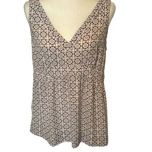 LOFT Pullover V Top in Black and Taupe Size 4